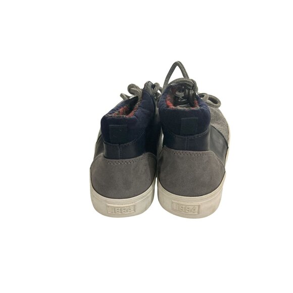 Old Navy Kids Size 3 Navy Gray Midtop Wool PU Sneakers - Picture 4 of 8